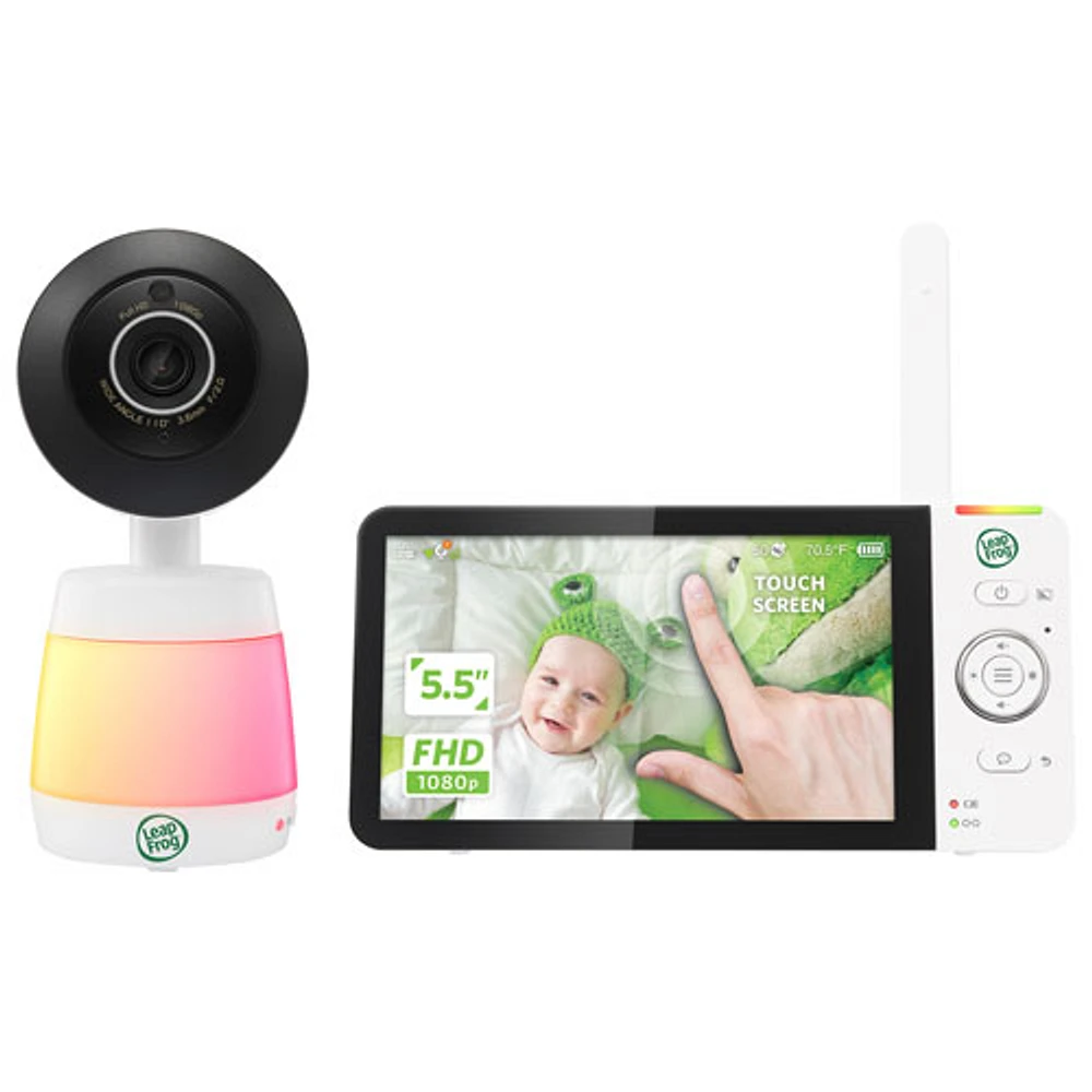 Interphone de surveillance vidéo Wi-Fi 5,5 po avec vision nocturne couleur, zoom/panorama/inclinaison et audio bidirectionnel de LeapFrog (LF2936FHD)