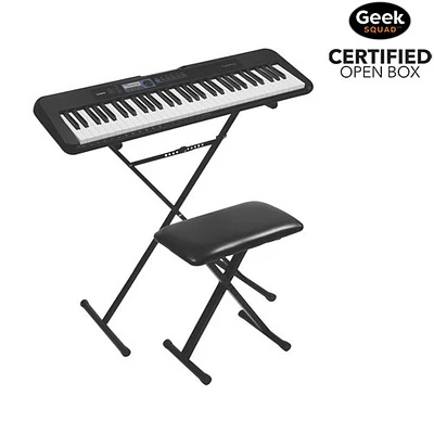 Boîte ouverte - Clavier électrique à 61 touches CT-S190 de Casio avec support et banc - Noir
