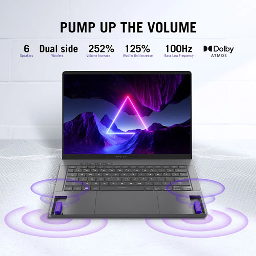 Portable de jeu ROG Zephyrus G14 À Écran DELO Nebula de 14 po d'ASUS - Gris éclipse (Ryzen 7 8845HS d'AMD/SSD 512 Go/RAM 16 Go/GeForce RTX 4050)