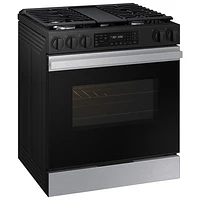 Samsung BESPOKE 30" 6 Cu. Ft. Fan Convection 5-Burner Slide-In Gas Range (NSG6DG8300SRAA) - Matte Black Stainless Steel