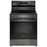 Frigidaire 30" 5.3 Cu. Ft. Fan Convection 5-Element Electric Air Fry Range (FCRE308CAD) - Black Stainless