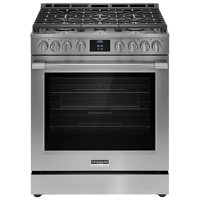 Cuisinière gaz 6 brûleurs convection friture air 6 pi³ 30 po Pro Frigidaire (PCFG3080AF) - Inox