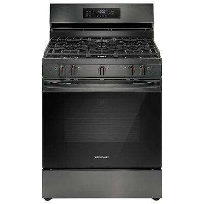 Frigidaire 30" 5.1 Cu. Ft. Fan Convection 5-Burner Gas Air Fry Range (FCRG3083AD) - Black Stainless