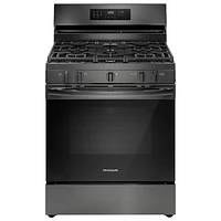Frigidaire 30" 5.1 Cu. Ft. Fan Convection 5-Burner Gas Air Fry Range (FCRG3083AD) - Black Stainless