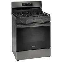 Frigidaire 30" 5.1 Cu. Ft. Fan Convection 5-Burner Gas Air Fry Range (FCRG3083AD) - Black Stainless