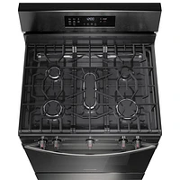 Frigidaire 30" 5.1 Cu. Ft. Fan Convection 5-Burner Gas Air Fry Range (FCRG3083AD) - Black Stainless
