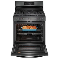 Frigidaire 30" 5.1 Cu. Ft. Fan Convection 5-Burner Gas Air Fry Range (FCRG3083AD) - Black Stainless