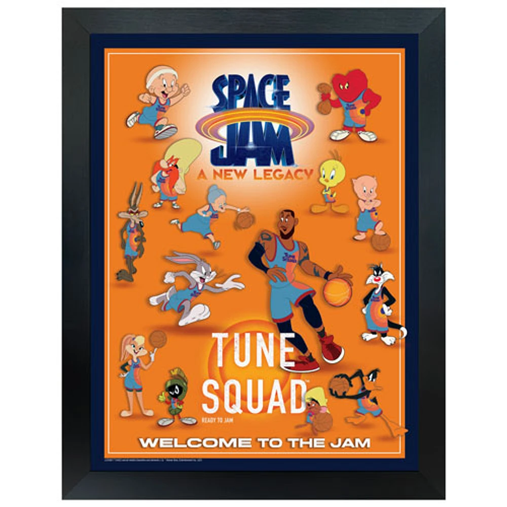 Collage encadré de l'équipe des Tunes de Basket spatial : Une nouvelle ère de Frameworth (34 x 26 po)