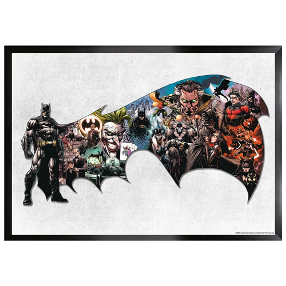 Collage encadré de la cape de Batman de Frameworth (34 x 26 po)