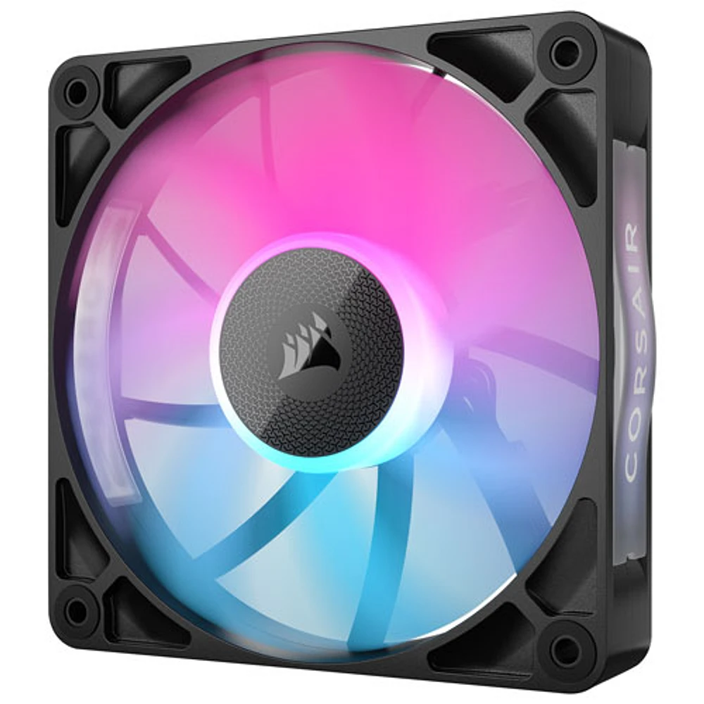 Ventilateurs de boîtier PWM RVB RX120 de 120 mm de Corsair avec concentrateur de système iCUE LINK - Paquet de 3 - Noir - Exclusivité Best Buy