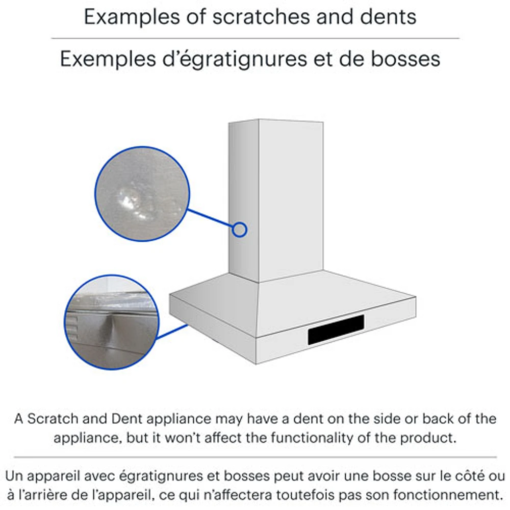 Open Box - Frigidaire 36" Wall Mount Range Hood (FHWC3655LS) - Stainless Steel - Scratch & Dent