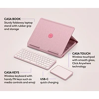 Logitech Casa Pop-Up Desk Kit with Laptop Stand, Keyboard & Touchpad for Laptop/MacBook (10-17") - Bohemian Blush