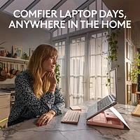 Logitech Casa Pop-Up Desk Kit with Laptop Stand, Keyboard & Touchpad for Laptop/MacBook (10-17") - Bohemian Blush
