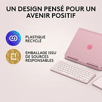 Logitech Casa Pop-Up Desk Kit with Laptop Stand, Keyboard & Touchpad for Laptop/MacBook (10-17") - Bohemian Blush