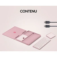 Logitech Casa Pop-Up Desk Kit with Laptop Stand, Keyboard & Touchpad for Laptop/MacBook (10-17") - Bohemian Blush
