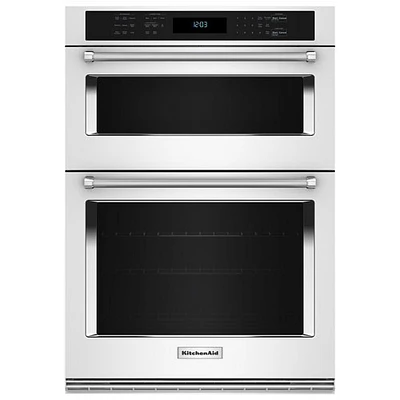 Four mural électrique combiné à convection véritable 6,4 pi³ 30 po de KitchenAid (KOEC530PWH) - Blanc