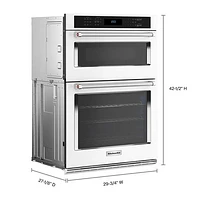 Kitchenaid 30" 6.4 Cu. Ft. Combination True Convection Electric Wall Oven (KOEC530PWH) - White