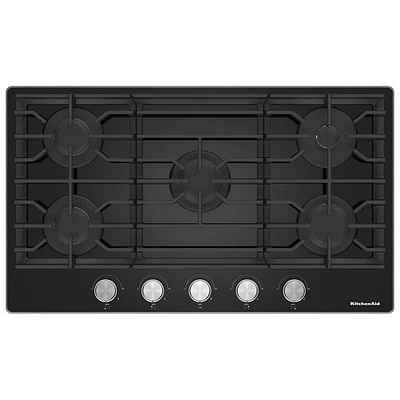 KitchenAid 37" 5-Burner Gas Cooktop (KCGG536PBL) - Black