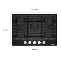 KitchenAid 37" 5-Burner Gas Cooktop (KCGG536PBL) - Black