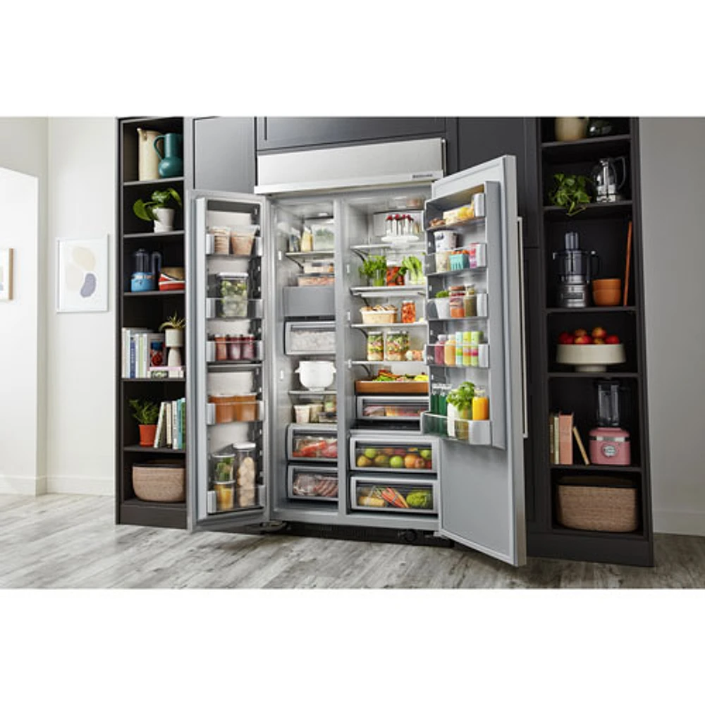 KitchenAid 48" 30 Cu. Ft. Side-By-Side Refrigerator (KBSN708MPA) - Panel Ready