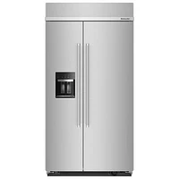 KitchenAid 42" 25.1 Cu Ft Side-By-Side Refrigerator w/ Water & Ice Dispenser (KBSD702MSS) -PrintShield Stainless