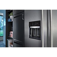 KitchenAid 42" 25.1 Cu Ft Side-By-Side Refrigerator w/ Water & Ice Dispenser (KBSD702MSS) -PrintShield Stainless