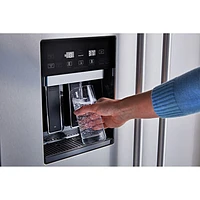 KitchenAid 42" 25.1 Cu Ft Side-By-Side Refrigerator w/ Water & Ice Dispenser (KBSD702MSS) -PrintShield Stainless