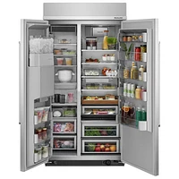 KitchenAid 42" 25.1 Cu Ft Side-By-Side Refrigerator w/ Water & Ice Dispenser (KBSD702MSS) -PrintShield Stainless