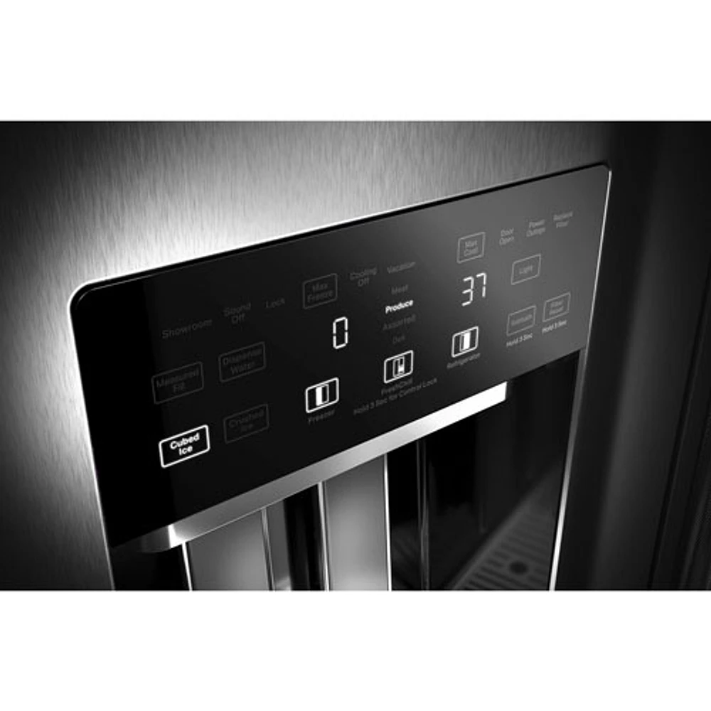 KitchenAid 42" 25.1 Cu Ft Side-By-Side Refrigerator w/ Water & Ice Dispenser (KBSD702MSS) -PrintShield Stainless