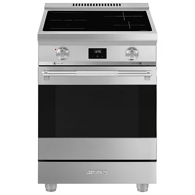 Cuisinière à induction autonome à convection véritable 2,79 pi³ 24 po de Smeg (SPR24UIMX) - Inox