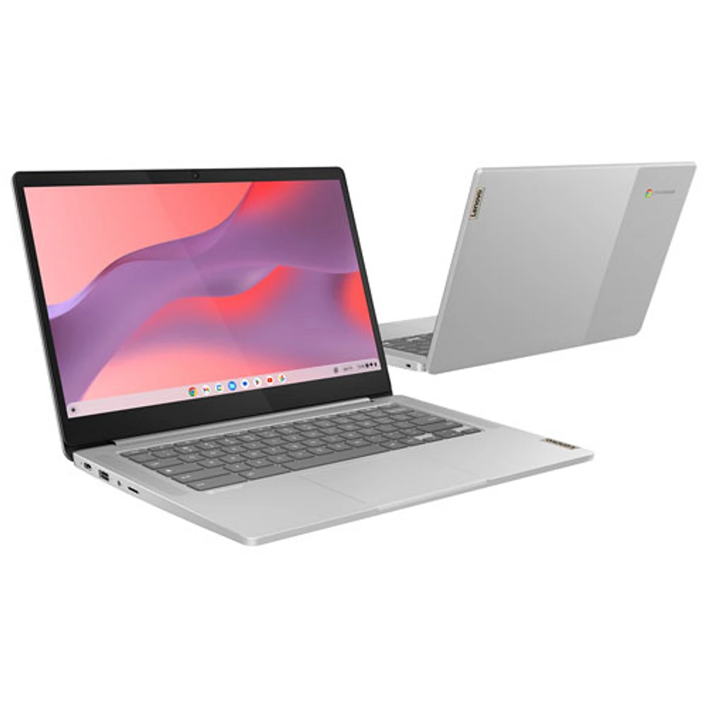 Chromebook tactile 14 po IdeaPad Slim 3 de Lenovo - Gris nuage (MediaTek Kompanio 520/eMMC 128 Go/RAM 8 Go)