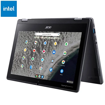 Chromebook 2-en-1 à écran tactile de 11,6 po d'Acer - Noir (Celeron N4500 d'Intel/128 Go/RAM 8 Go/ChromeOS)