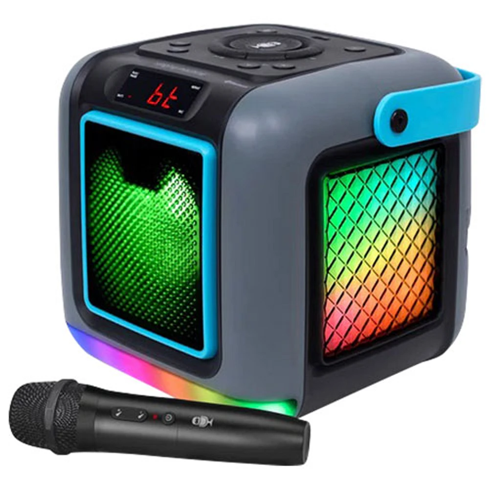 Haut-parleur de karaoké Bluetooth Cube de Singing Machine avec microphone sans fil