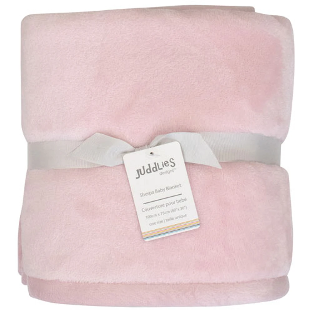 Juddlies Flannel Sherpa Blanket - Pink