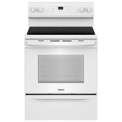 Cuisinière électrique autonome à 5 éléments avec four autonettoyant 5,3 pi³ 30 po série 3 de Whirlpool (YWFES3330RW) - Blanc