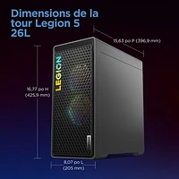 Lenovo Legion Tower 5 Gaming PC - Storm Grey (AMD Ryzen 5 7600/16GB RAM/512GB SSD/RTX 4060/Windows 11)