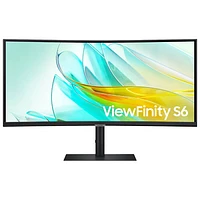 Moniteur de jeu FreeSync ACL incurvé AV QHD 100 Hz 34 po GTG 5 ms ViewFinity S6 de Samsung (LS34C654UANXGO) - Noir