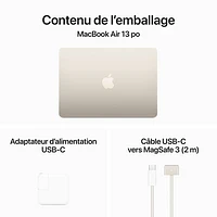 Apple MacBook Air 13" w/ Touch ID (2024) - Starlight (Apple M3 Chip / 512GB SSD / 16GB RAM) - French