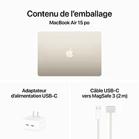 Apple MacBook Air 15" w/ Touch ID (2024) - Starlight (Apple M3 Chip / 512GB SSD / 16GB RAM) - French