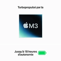 MacBook Air 15 po avec Touch ID d'Apple (2024) - Minuit (puce M3 d'Apple/SSD 512 Go/RAM 16 Go) - Anglais