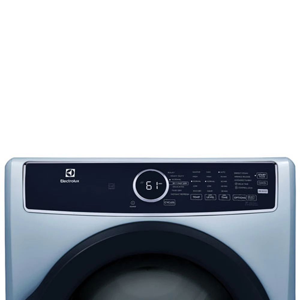 Sécheuse électrique à vapeur et à chargement frontal de 8,0 pi³ d'Electrolux (ELFE743CAG) - Bleu glacier