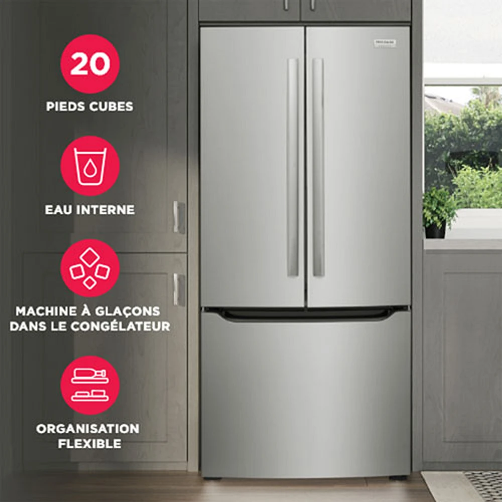 Réfrigérateur à deux portes 20 pi³ 30 po avec distributeur d'eau Gallery de Frigidaire (GRFN2023AF) - Acier inoxydable