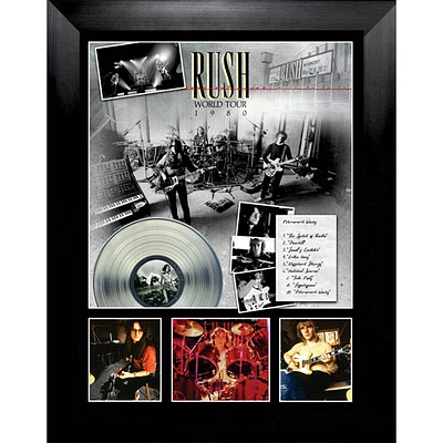 Frameworth - Rush : Toile encadrée avec disque de platine de la tournée « Permanent Waves » de 1980