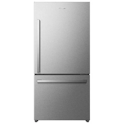 Réfrigérateur à congélateur inférieur 22,3 pi³ 31,3 po de Hisense (RB22A2FSE) - Acier inoxydable