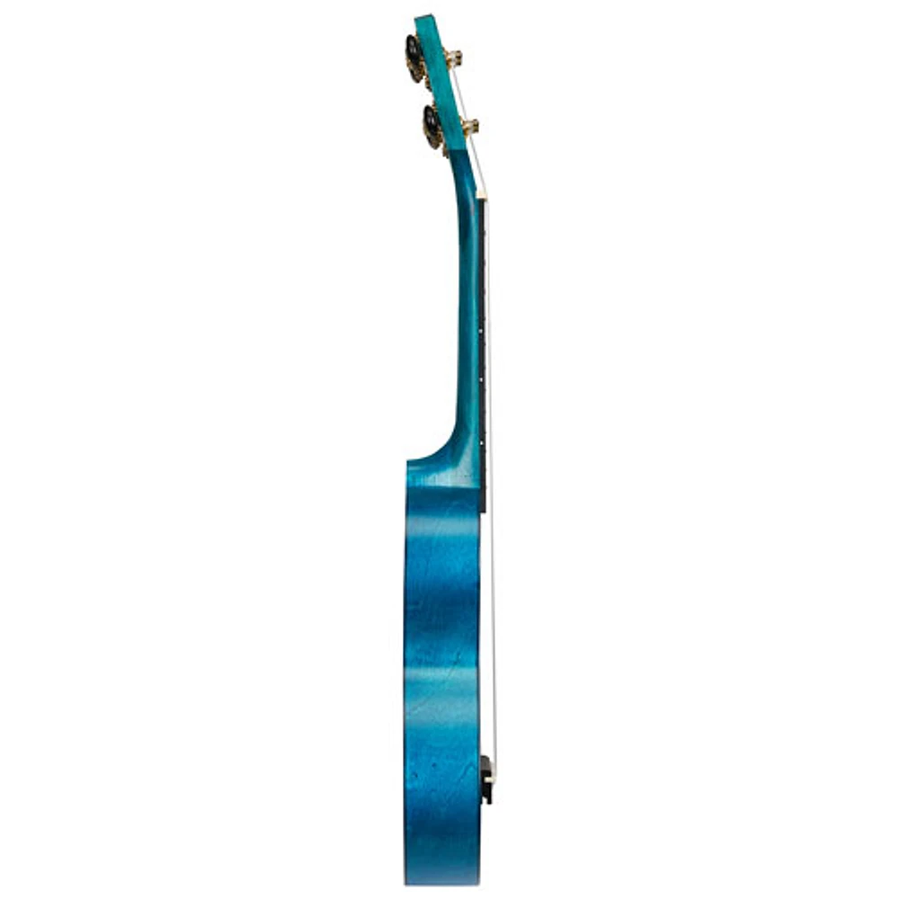 Ukulélé Slimline de Mahalo (MS1-TBU) - Bleu transparent
