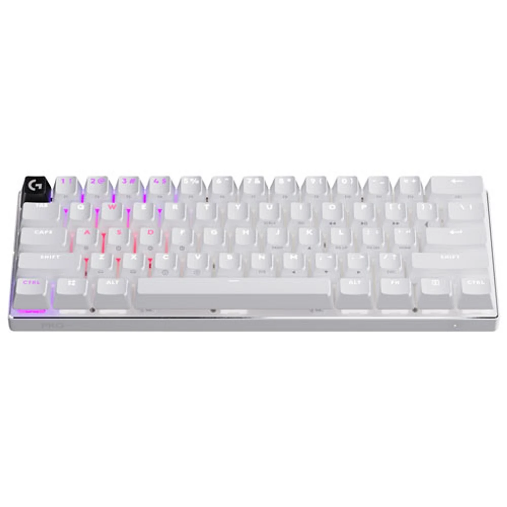 Clavier de jeu sans fil rétroéclairé à touches tactiles optiques GX PRO X 60 LIGHTSPEED de Logitech - Blanc - Anglais