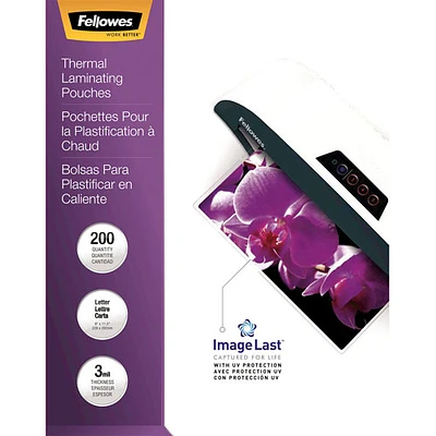 Pochettes de plastification à chaud de 9 x 11,5 po ImageLast de Fellowes avec protection UV - mil