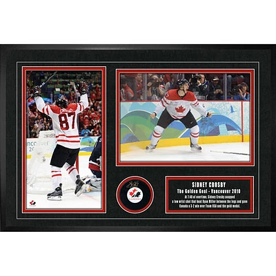 Frameworth - Équipe Canada : Rondelle de hockey autographiée par Sidney Crosby