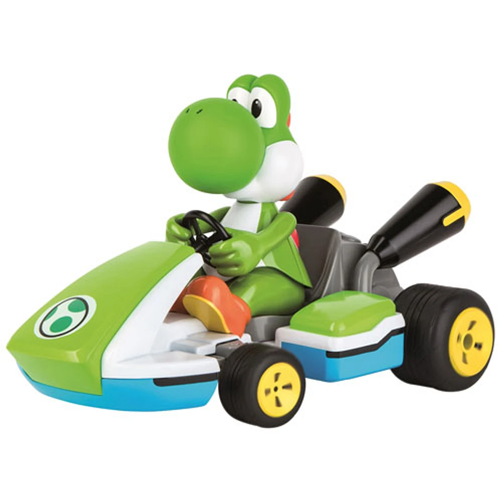 Kart de course téléguidé à échelle 1:16 Yoshi de Carrera (050227104531) - Vert/Blanc/Bleu/Jaune