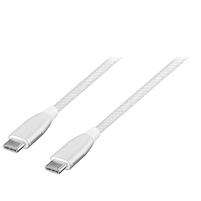 Câble tissé USB-C à USB-C de 1,2 m (4 pi) d'Insignia (NS-MC5CC4W24-C) - Blanc - Exclusivité de Best Buy